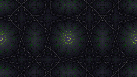 Abstract Colorful Hypnotic  Symmetric Pattern Ornamental Decorative Kaleidoscope Movement Geometric Circle and Star Shapesの写真素材