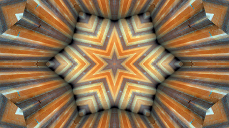 Abstract Colorful Hypnotic  Symmetric Pattern Ornamental Decorative Kaleidoscope Movement Geometric Circle and Star Shapesの写真素材