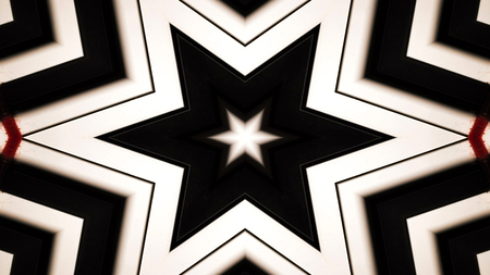 Abstract Colorful Hypnotic  Symmetric Pattern Ornamental Decorative Kaleidoscope Movement Geometric Circle and Star Shapesの写真素材