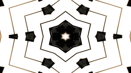 Abstract Colorful Hypnotic  Symmetric Pattern Ornamental Decorative Kaleidoscope Movement Geometric Circle and Star Shapesの写真素材