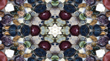Abstract Colorful Stones  Concept Symmetric Pattern Ornamental Decorative Kaleidoscope Movement...