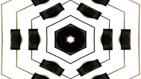 Abstract Colorful Hypnotic  Symmetric Pattern Ornamental Decorative Kaleidoscope Movement Geometric Circle and Star Shapesの写真素材