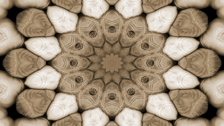 Abstract Colorful Symmetric Pattern Ornamental Decorative Kaleidoscope Movement Geometric Circle and Star Shapesの写真素材