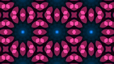 Abstract Colorful Symmetric Pattern Ornamental Decorative Kaleidoscope Movement Geometric Circle and...