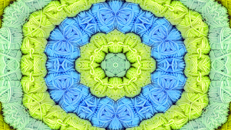 Abstract Colorful Symmetric Pattern Ornamental Decorative Kaleidoscope Movement Geometric Circle and...