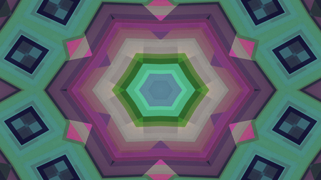 Abstract Colorful Symmetric Pattern Ornamental Decorative Kaleidoscope Movement Geometric Circle and...