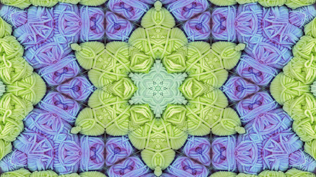 Abstract Colorful Symmetric Pattern Ornamental Decorative Kaleidoscope Movement Geometric Circle and...