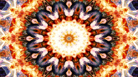 Abstract Ethnic Authentic Symmetric Pattern Ornamental Decorative Kaleidoscope Movement Geometric...