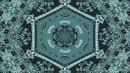 Abstract Ethnic Authentic Symmetric Pattern Ornamental Decorative Kaleidoscope Movement Geometric...