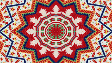 Abstract Ethnic Authentic Symmetric Pattern Ornamental Decorative Kaleidoscope Movement Geometric...