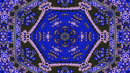 Abstract Ethnic Authentic Symmetric Pattern Ornamental Decorative Kaleidoscope Movement Geometric...