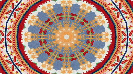 Abstract Ethnic Authentic Symmetric Pattern Ornamental Decorative Kaleidoscope Movement Geometric...