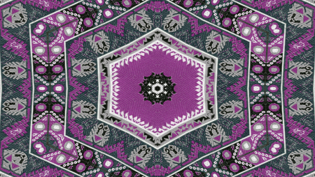 Abstract Ethnic Authentic Symmetric Pattern Ornamental Decorative Kaleidoscope Movement Geometric...