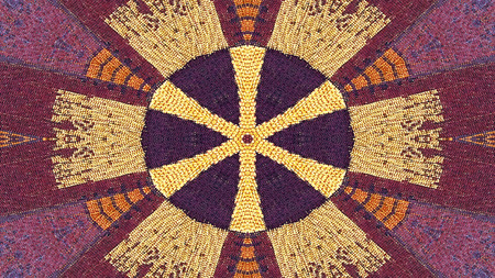 Abstract Ethnic Authentic Symmetric Pattern Ornamental Decorative Kaleidoscope Movement Geometric...