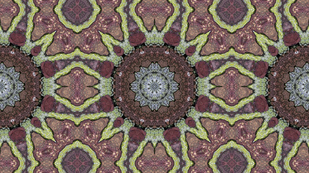 Abstract Ethnic Authentic Symmetric Pattern Ornamental Decorative Kaleidoscope Movement Geometric...