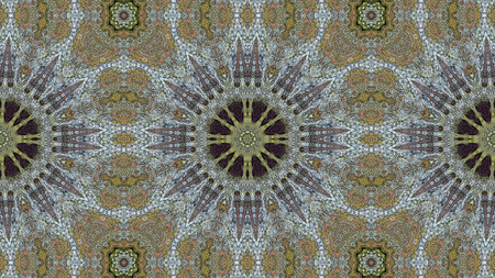 Abstract Ethnic Authentic Symmetric Pattern Ornamental Decorative Kaleidoscope Movement Geometric...