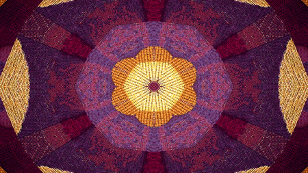 Abstract Ethnic Authentic Symmetric Pattern Ornamental Decorative Kaleidoscope Movement Geometric...