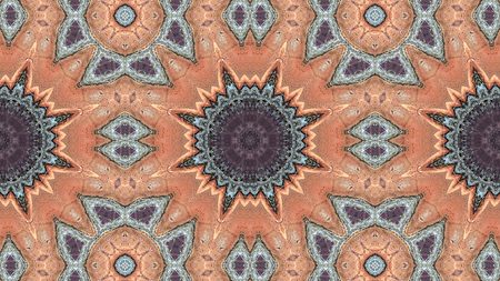 Abstract Ethnic Authentic Symmetric Pattern Ornamental Decorative Kaleidoscope Movement Geometric...