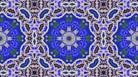 Abstract Ethnic Authentic Symmetric Pattern Ornamental Decorative Kaleidoscope Movement Geometric...