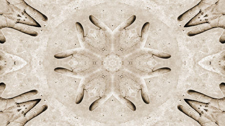 Abstract Ethnic Authentic Symmetric Pattern Ornamental Decorative Kaleidoscope Movement Geometric Circle and Star Shapesの写真素材