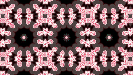 Abstract Ethnic Authentic Symmetric Pattern Ornamental Decorative Kaleidoscope Movement Geometric...