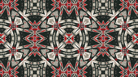 Abstract Ethnic Authentic Symmetric Pattern Ornamental Decorative Kaleidoscope Movement Geometric...