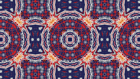 Abstract Ethnic Authentic Symmetric Pattern Ornamental Decorative Kaleidoscope Movement Geometric...