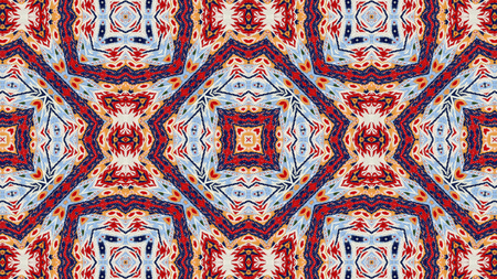 Abstract Ethnic Authentic Symmetric Pattern Ornamental Decorative Kaleidoscope Movement Geometric...