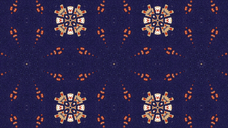 Abstract Ethnic Authentic Symmetric Pattern Ornamental Decorative Kaleidoscope Movement Geometric...