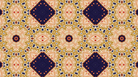 Abstract Ethnic Authentic Symmetric Pattern Ornamental Decorative Kaleidoscope Movement Geometric...
