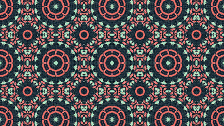 Abstract Ethnic Authentic Symmetric Pattern Ornamental Decorative Kaleidoscope Movement Geometric...