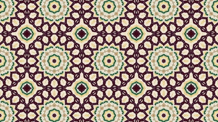 Abstract Ethnic Authentic Symmetric Pattern Ornamental Decorative Kaleidoscope Movement Geometric...