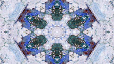 Abstract Ethnic Authentic Symmetric Pattern Ornamental Decorative Kaleidoscope Movement Geometric Circle and Star Shapesの写真素材