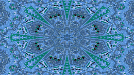 Abstract Ethnic Authentic Symmetric Pattern Ornamental Decorative Kaleidoscope Movement Geometric...