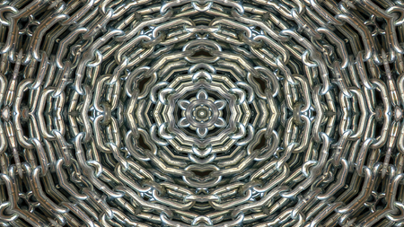 Abstract Metallic Industrial and Technology  Concept Symmetric Pattern Ornamental Decorative...