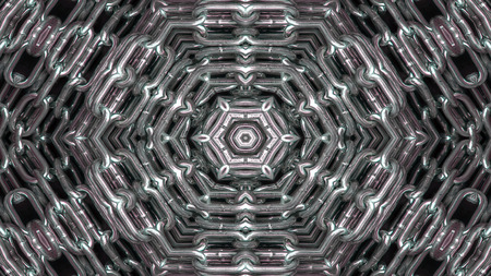 Abstract Metallic Industrial and Technology  Concept Symmetric Pattern Ornamental Decorative...