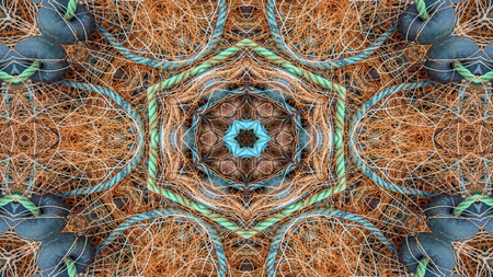 Abstract Fishnet and Fishing Lines   Concept Symmetric Pattern Ornamental Decorative Kaleidoscope...