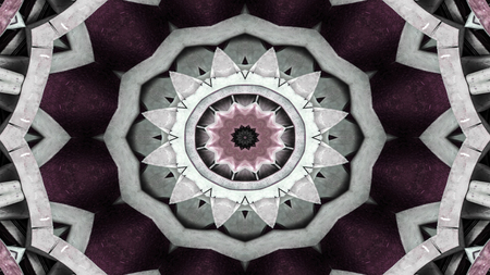Abstract Metallic Industrial and Technology  Concept Symmetric Pattern Ornamental Decorative Kaleidoscope Movement Geometric Circle and Star Shapesの写真素材