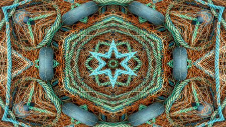 Abstract Fishnet and Fishing Lines   Concept Symmetric Pattern Ornamental Decorative Kaleidoscope...