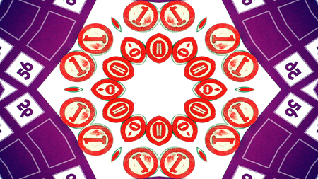 Abstract Gambling Concept Symmetric Pattern Ornamental Decorative Kaleidoscope Movement Geometric Circle and Star Shapesの写真素材
