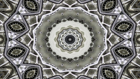 Abstract Metallic Industrial and Technology  Concept Symmetric Pattern Ornamental Decorative...