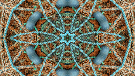 Abstract Fishnet and Fishing Lines   Concept Symmetric Pattern Ornamental Decorative Kaleidoscope...