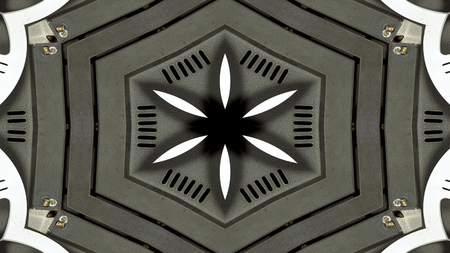 Abstract Metallic Industrial and Technology  Concept Symmetric Pattern Ornamental Decorative...
