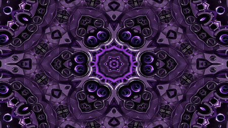 Abstract Metallic Industrial and Technology  Concept Symmetric Pattern Ornamental Decorative...