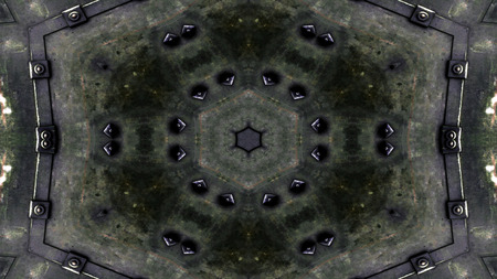 Abstract Metallic Industrial and Technology  Concept Symmetric Pattern Ornamental Decorative...