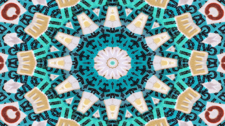 Abstract Numbers and Letters Concept Symmetric Pattern Ornamental Decorative Kaleidoscope Movement Geometric Circle and Star Shapesの写真素材