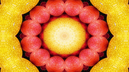 Abstract Vegetable Food Concept Symmetric Pattern Ornamental Decorative Kaleidoscope Movement...