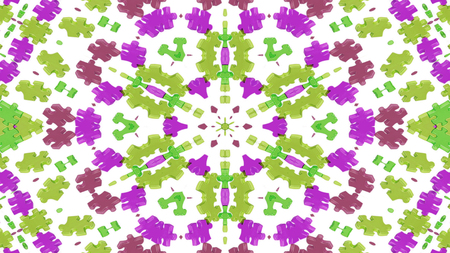 Abstract Puzzles Concept Symmetric Pattern Ornamental Decorative Kaleidoscope Movement Geometric Circle and Star Shapesの写真素材