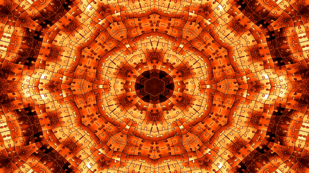 Abstract Puzzles Concept Symmetric Pattern Ornamental Decorative Kaleidoscope Movement Geometric Circle and Star Shapesの写真素材