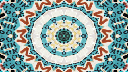 Abstract Numbers and Letters Concept Symmetric Pattern Ornamental Decorative Kaleidoscope Movement Geometric Circle and Star Shapesの写真素材